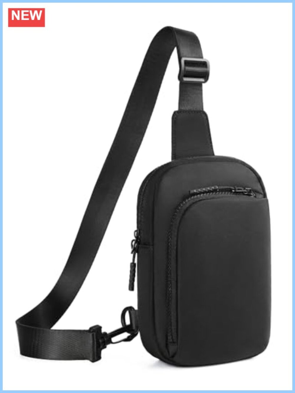 Nylon Sling Crossbody Bag Water-Resistant Adjustable Strap Chest Pack